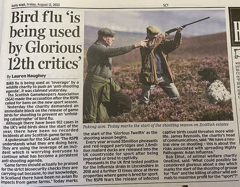 RSPB has claimed it is neutral on shooting despite calling for an immediate stop to gamebird releasing