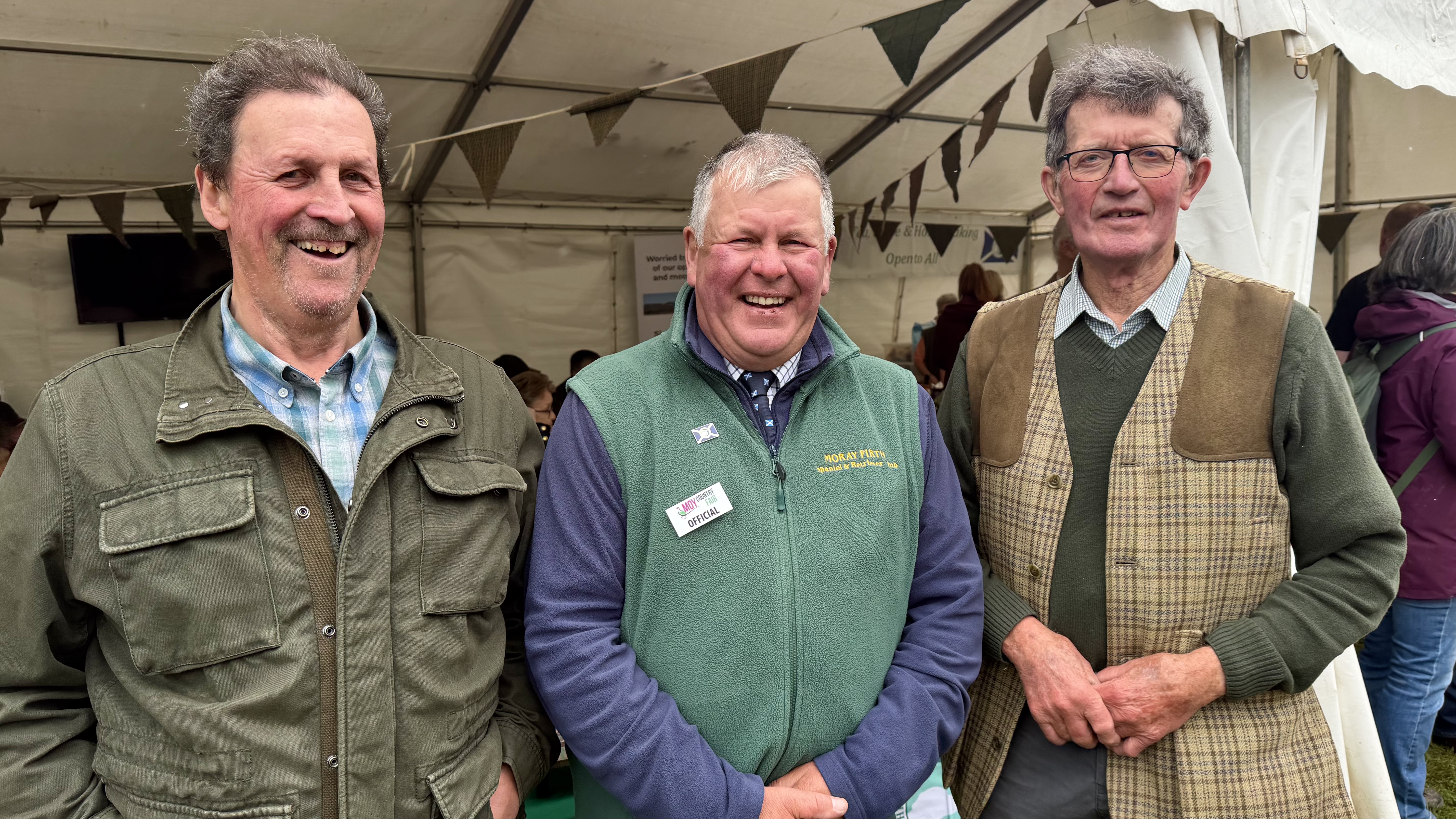 Scottish Gamekeeper Davie Thomson, with fellow SGA founders, spoke highly of colleague Davie Taylor at the Dava wildfire