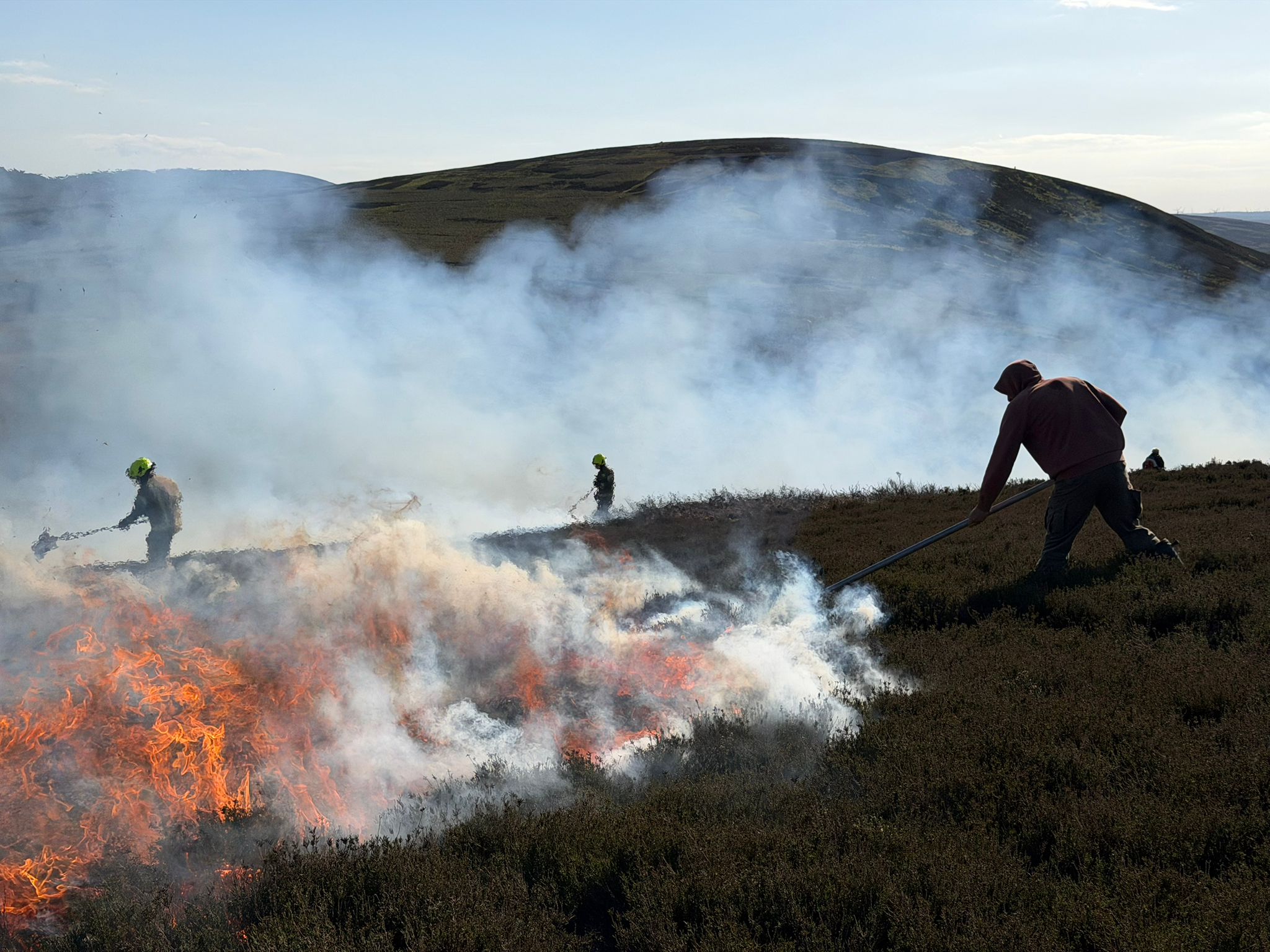 Gamekeepers and land managers hard at work tackling the Pentlands wildfire